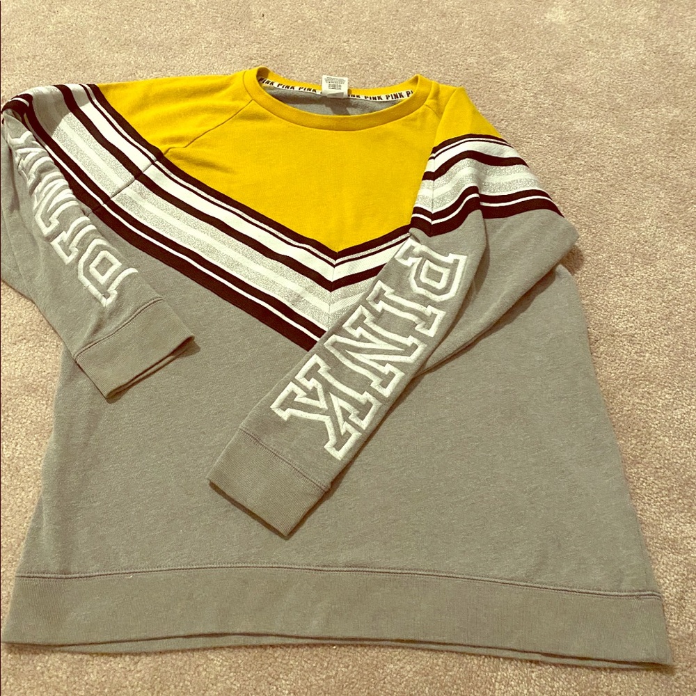 Yellow grey sweater for women